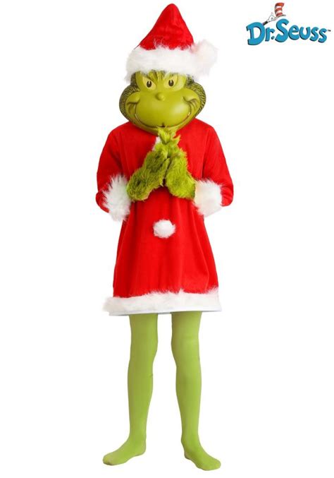 Deluxe The Grinch Santa Kids Costume with Mask - Halloween Costume Ideas