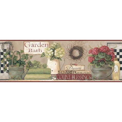 York Wallcoverings Inspired By Color Garden Bath Wallpaper Border-BG1600BD - The Home Depot