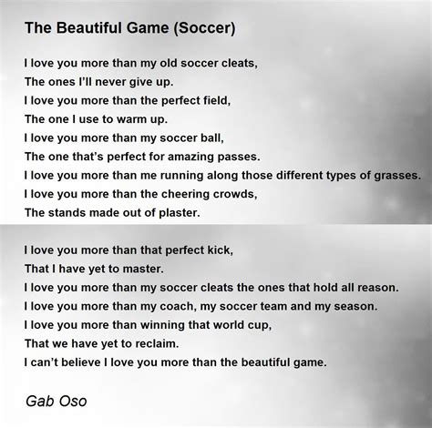 The Beautiful Game (Soccer) - The Beautiful Game (Soccer) Poem by Gab Oso