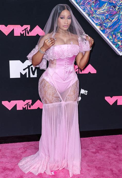 Nicki Minaj Channels Barbie Bride in Lacy Dolce & Gabbana Dress at 2023 ...