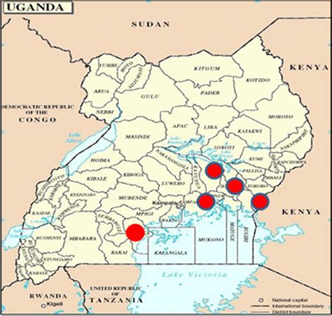 Sampled Lake Victoria Basin districts in Uganda | Download Scientific Diagram