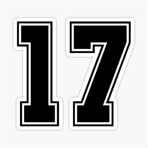 "17 American Football Classic Vintage Sport Jersey Number in black ...