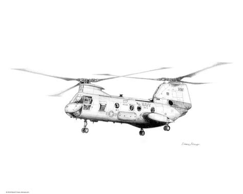 Stunning "Ch 46 Sea Knight" Drawings And Illustrations For Sale On Fine ...