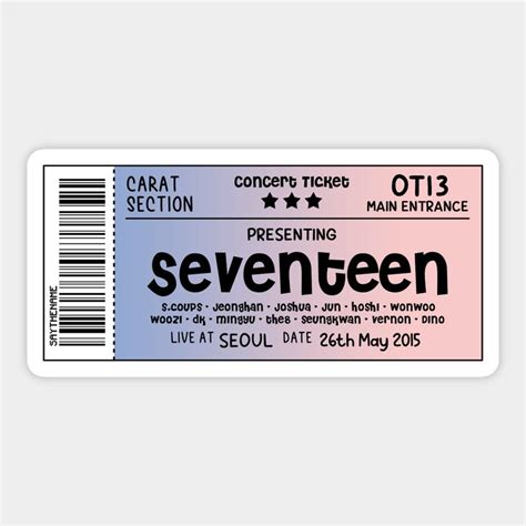 SEVENTEEN Concert Ticket by skeletonvenus in 2024 | Seventeen, Concert ...