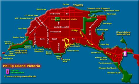 Phillip Island Map Victoria - Tourist Places