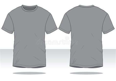 Gray Short Sleeve T-Shirt Template Vector on White Background Stock ...