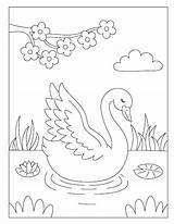 Premium Vector  Printable Cute swan coloring Pages And For Kids sketch template