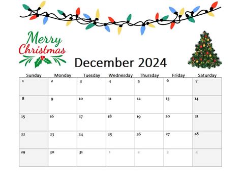 Free December Calendar Printable Templates for 2023 & 2024