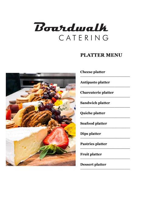 Platters Menu by Boardwalk Catering - Issuu