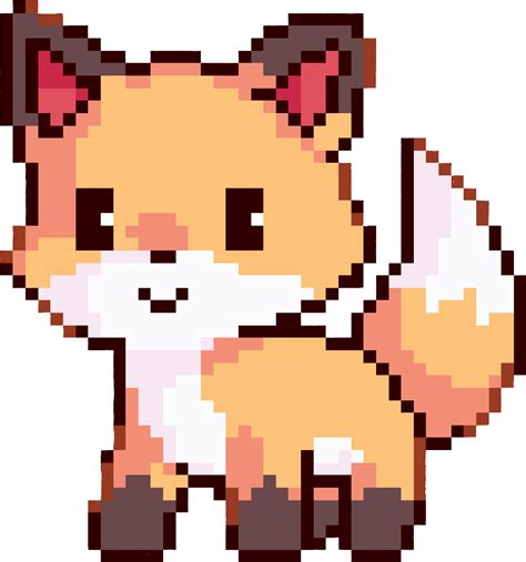 Fox Pixel Art Animals Free Transparent Clipart Clipartkey | Images and ...