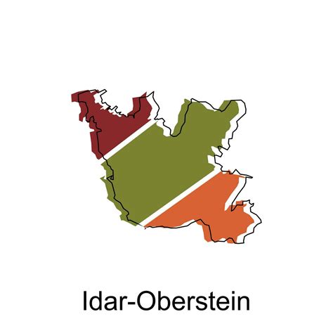 vector map of Idar Oberstein colorful modern outline design, World map ...