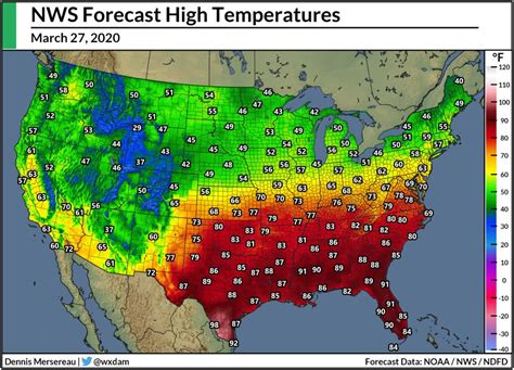 Us Weather Map Temperature Highs