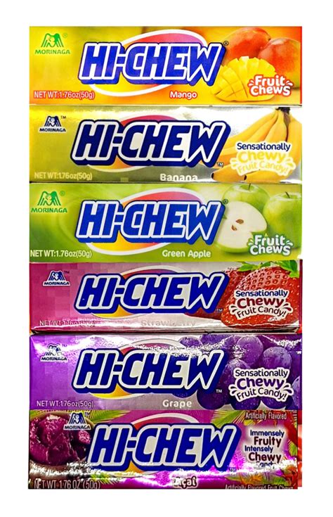 Hi-chew Assorted 6 Flavors Chewy Fruit Candies 1.76 oz. bar By Morinaga (12-pack) - Walmart.com ...