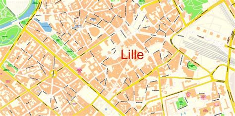 Lille France Map Vector Exact City Plan High Detailed Street Map ...