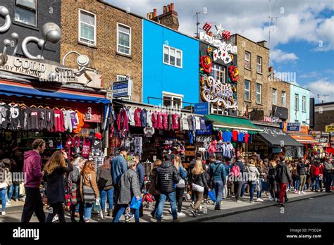 People Shopping In Camden Sunday Market, Camden Town, London, UK Stock ...