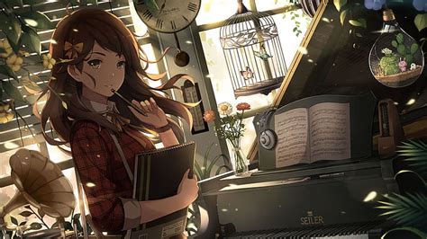 HD wallpaper: anime, anime girls, piano | Wallpaper Flare