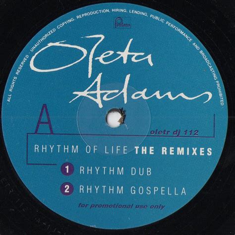 Oleta Adams - Rhythm Of Life (The Remixes) (1990, Vinyl) | Discogs