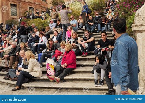 Stairs of the Piazza Di Spagna Editorial Stock Image - Image of yellow ...