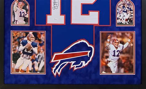 Jim Kelly Autographed Framed Bills Blue Jersey - The Stadium Studio