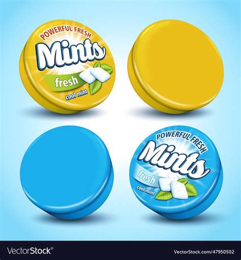 Mint flavor chewing gum Royalty Free Vector Image