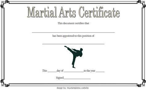 Martial Arts Certificate Templates