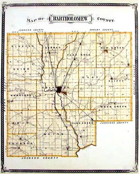 Map of Bartholomew County, Indiana - Art Source International