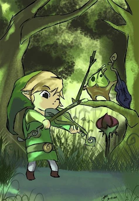 Legend of Zelda Wind Waker art > Link and Korok Makar making music | ornstein96 | Twilight ...