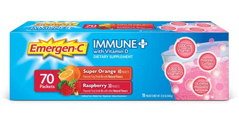 Product Of Emergen C Immune Plus With Vitamin D Variety Pack 70 ct ...