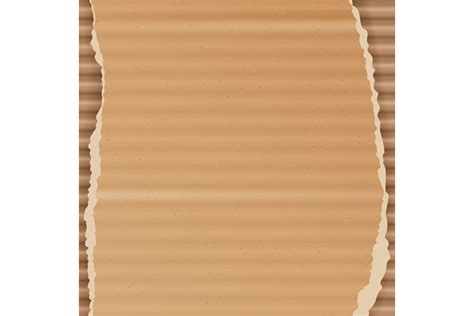 Corrugated Cardboard Vector Background. Realistic Texture Ripped ...