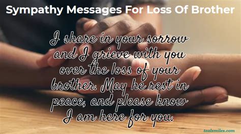 Condolence/Sympathy Messages For Loss Of Brother - Teal Smiles