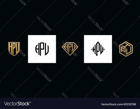 Initial letters hpu logo designs bundle this Vector Image