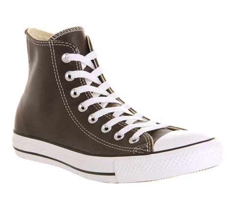 Converse All Star Hi Leather in Chocolate (Brown) for Men - Lyst