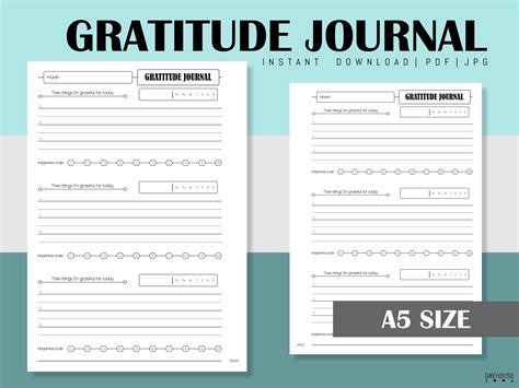 Gratitude Journal Printable planner inserts Filofax A5 planner | Etsy ...