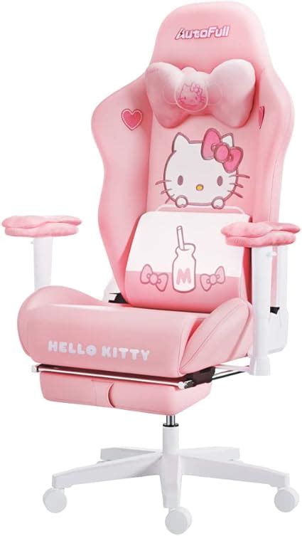 AutoFull Hello Kitty Pink Gaming Chair High Back Ergonomic Office Desk Computer Chair With ...