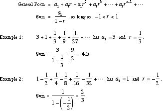 Mathwords: Infinite Geometric Series