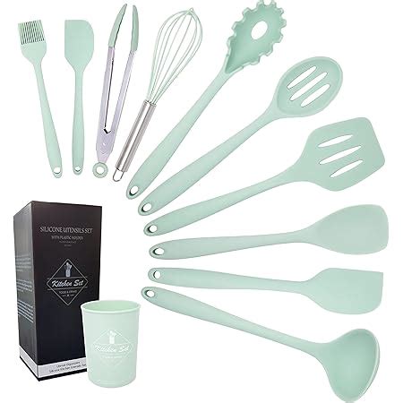 Amazon.com: Cook with Color Silicone Cooking Utensils, 5 Pc Kitchen ...