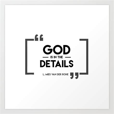 God is in the details Art Print by Et Voilà | Society6