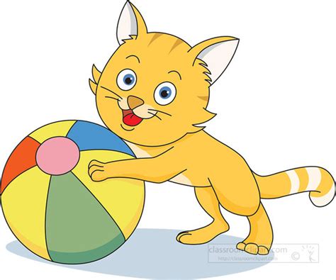 Cat Clipart-cat playing with ball clipart