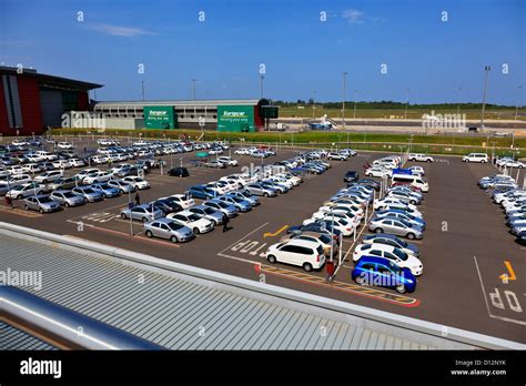 A parking area for the car rental firm Europcar at the King Shaka airport in Durban South Africa ...