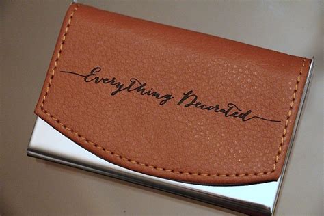 Custom Engraved Leather Business Card Holder Groomsmen Gift