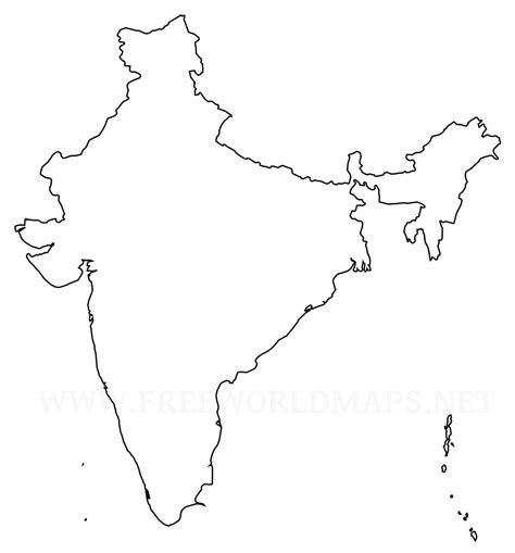 India Outline Drawing