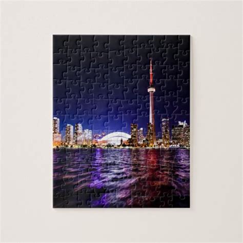 Toronto Skyline at Night Jigsaw Puzzle | Zazzle.com.au