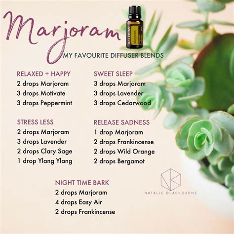 Marjoram blend ideas | Essential oil blends, Marjoram essential oil, Essential oil blends recipes