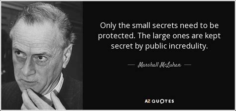 Marshall McLuhan quote: Only the small secrets need to be protected ...