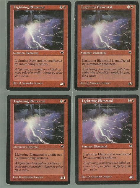 Lightning Elemental x4 NM Tempest Magic the Gathering