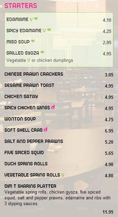 Dim T Menu, Menu for Dim T, London Bridge, London - Zomato UK