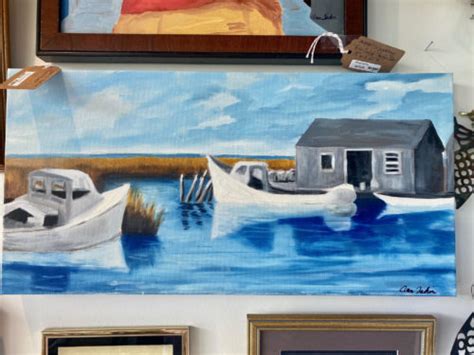 HB Fishing Shack and Boats Oil Painting - Form & Function