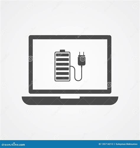 Charging Laptop Vector Icon Sign Symbol Stock Vector - Illustration of accumulator, supply ...