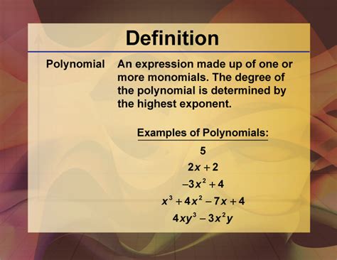 Definition--Polynomial Concepts--Polynomial | Media4Math