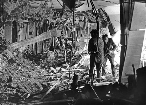 Aftermath of Provisional IRA bomb blast at the Europa Hotel, Belfast, N Ireland, in which 5 ...